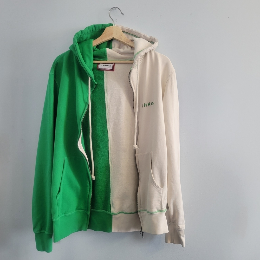 CHNGE Size M Organic Cotton Colorblock Zip Up Hoodie Unisex - Picture 7 of 13